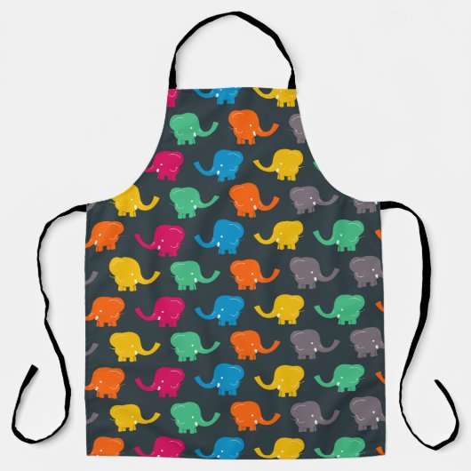 Farbenfrohe Elefanten Schürze (Vorderseite)