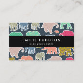 Farbenfrohe Elefanten, Spielzentrum, Aktivitätszen Visitenkarte (Vorderseite)