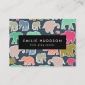 Farbenfrohe Elefanten, Spielzentrum, Aktivitätszen Visitenkarte (Vorderseite)