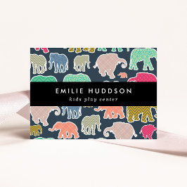 Farbenfrohe Elefanten, Spielzentrum, Aktivitätszen Visitenkarte