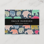 Farbenfrohe Elefanten, Spielzentrum, Aktivitätszen Visitenkarte (Vorderseite)