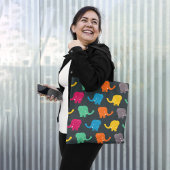 Farbenfrohe Elefanten Tasche