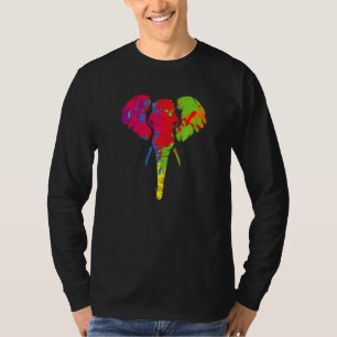 Farbenfrohe Elefantenautismus Bewusstsein Wilderne T-Shirt