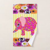 Farbenfrohe Elefantengelbe StreifenBadetücher Sets (Handtuch)