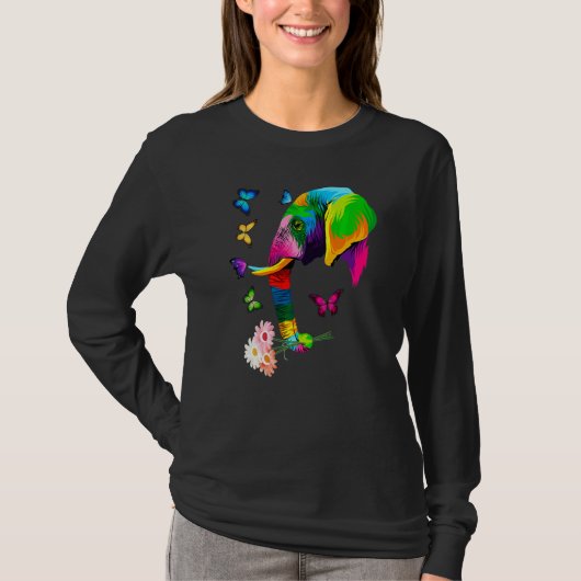 Farbenfrohe Elefantenkugel Flo T-Shirt (Vorderseite)