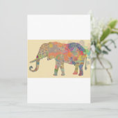 Farbenfrohe Elefantenkunst Einladung (Stehend Vorderseite)