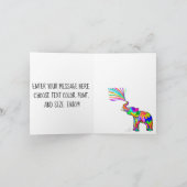 Farbenfrohe Elefantenkunst zum Geburtstag Karte (Innenseite)