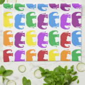 Farbenfrohe Elefantenmuster Geschirrtuch (Gefaltet)