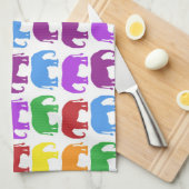 Farbenfrohe Elefantenmuster Geschirrtuch (Viertel Falte)