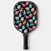 Farbenfrohe Elefantenmuster Pickleball Schläger (Vorderseite)