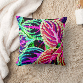 Farbenfrohe Elegance-Blätter Muster Kissen
