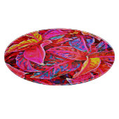 Farbenfrohe Elegance-Blätter Muster Schneidebrett (Ecke)