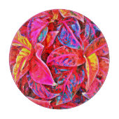 Farbenfrohe Elegance-Blätter Muster Schneidebrett (Vorderseite)