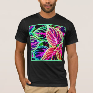 Farbenfrohe Elegance-Blätter Muster T-Shirt