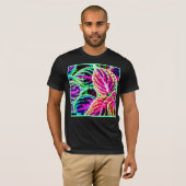 Farbenfrohe Elegance-Blätter Muster T-Shirt (Vorne ganz)