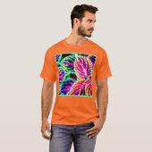 Farbenfrohe Elegance-Blätter Muster T-Shirt (Vorne ganz)