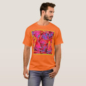 Farbenfrohe Elegance-Blätter Muster T-Shirt (Vorne ganz)