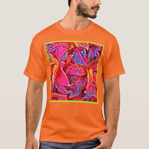 Farbenfrohe Elegance-Blätter Muster T-Shirt