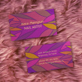 Farbenfrohe elegante Blattmuster für Nagelkunst Visitenkarte