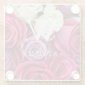 Farbenfrohe, elegante Monogramm-Rose Untersetzer a (Rückseite)