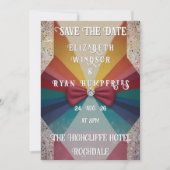 Farbenfrohe Elegante Rainbow Hochzeit Einladung (Vorderseite)