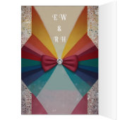 Farbenfrohe Elegante Rainbow Hochzeit Einladung (Innen (Links))