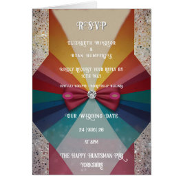 Farbenfrohe Elegante Rainbow Hochzeit Einladung