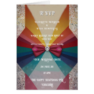 Farbenfrohe Elegante Rainbow Hochzeit Einladung