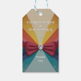Farbenfrohe Elegante Rainbow Hochzeit Einladung Geschenkanhänger