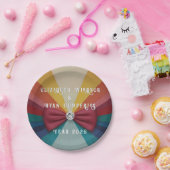 Farbenfrohe Elegante Rainbow Hochzeit Einladung Pappteller (Party)