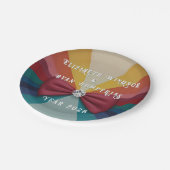 Farbenfrohe Elegante Rainbow Hochzeit Einladung Pappteller (Schrägansicht)