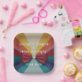 Farbenfrohe Elegante Rainbow Hochzeit Einladung Pappteller (Party)