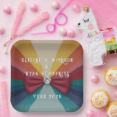 Farbenfrohe Elegante Rainbow Hochzeit Einladung Pappteller (Party)