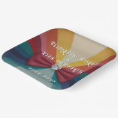 Farbenfrohe Elegante Rainbow Hochzeit Einladung Pappteller (Gewinkelt)