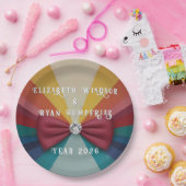 Farbenfrohe Elegante Rainbow Hochzeit Einladung Pappteller (Party)