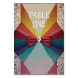 Farbenfrohe Elegante Rainbow Hochzeit Einladung Tischnummer