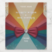 Farbenfrohe Elegante Rainbow Hochzeit Einladung Weinetikett (Einzelnes Label)