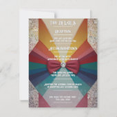 "Farbenfrohe Elegante Rainbow Hochzeit RSVP Karte (Vorderseite)