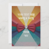 Farbenfrohe Elegante Rainbow Wedding Dankeskarte (Vorderseite)