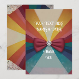 Farbenfrohe Elegante Rainbow Wedding Dankeskarte