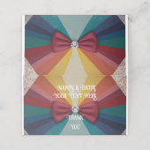 Farbenfrohe Elegante Rainbow Wedding Platzkarte (Außenseite Aufgefaltet)