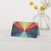 Farbenfrohe Elegante Rainbow Wedding Platzkarte (Rückseite)