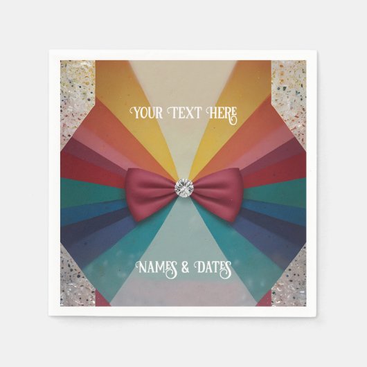 Farbenfrohe Elegante Rainbow Wedding Serviette (Vorderseite)