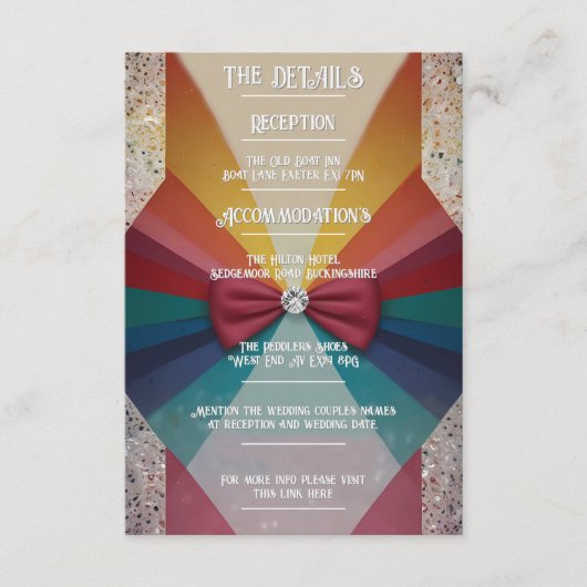 "Farbenfrohe Elegante Regenbogen Begleitkarte (Vorderseite)