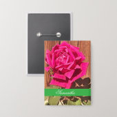 Farbenfrohe Elegante Rosa Blume Rosa Blütenfarben Button (Vorderseite/Rückseite)