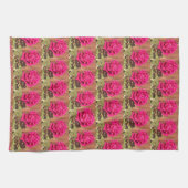 Farbenfrohe Elegante Rosa Blume Rosa Blütenfarben Geschirrtuch (Horizontal)