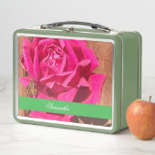 Farbenfrohe Elegante Rosa Blume Rosa Blütenfarben Metall Brotdose (Beispiel)