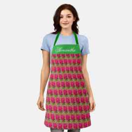 Farbenfrohe Elegante Rosa Blume Rosa Blütenfarben Schürze