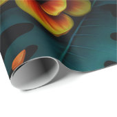 Farbenfrohe Elegante Tropische Blätter und Blume | Geschenkpapier (Rolleneckpunkt)