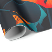 Farbenfrohe Elegante Tropische Blätter und Blume | Geschenkpapier (Rolleneckpunkt)